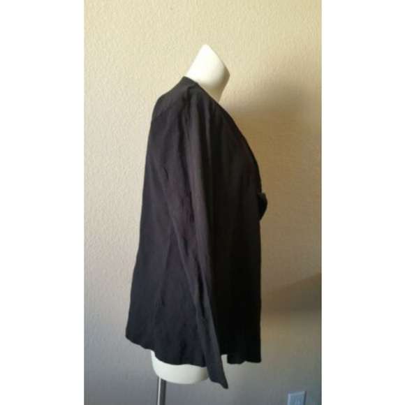 MOD-O-DOC Draped Knit Open Front Cardigan Sweater Black L New - Picture 3 of 6